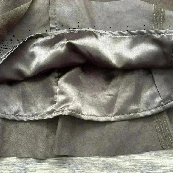 Lamarque | Brown Cowgirl 100% Leather Suede Dress with Cutout Designs Size 2 - Picture 4 of 14